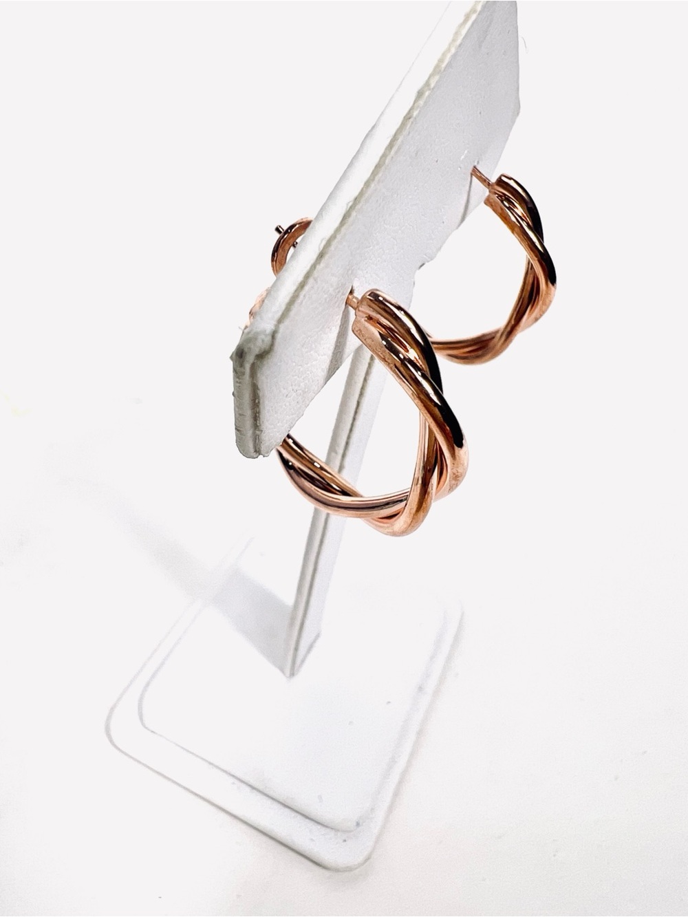 Fifth Avenue Collection Twisted‎ Hoop Earrings in Rose Gold
